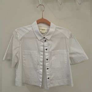 Anthropologie Maeve cropped shirt size 0